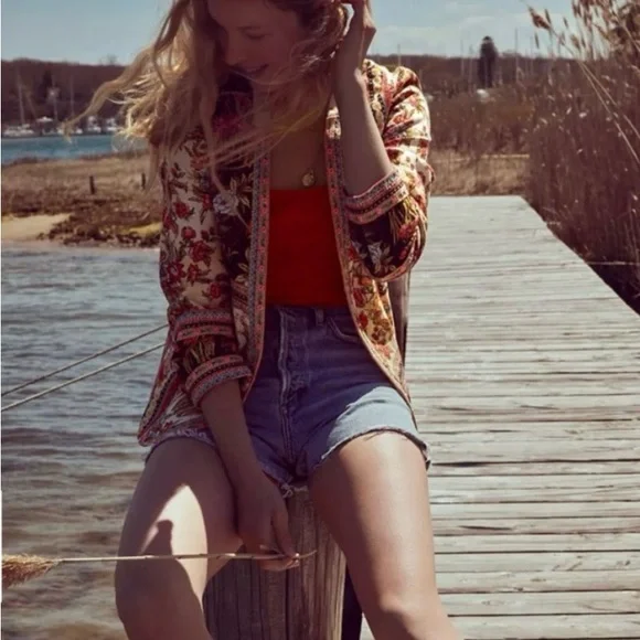 Anthropologie- Vineet Bahl Floral, Boho Multicolor Women's Jacket - Picture 3 of 6